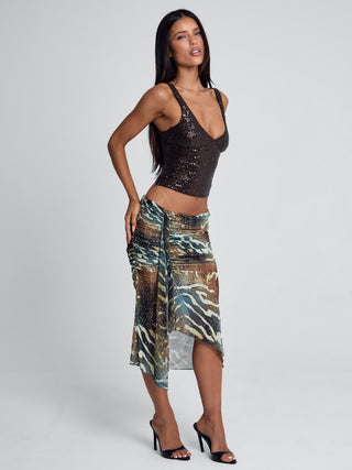 ROEI CORSET TOP DARK BROWN Corset 