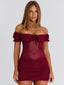 ROSEMARY MINI DRESS BURGUNDY Mini Dress 