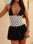 ROSLEIGH MINI DRESS BLACK AND WHITE Mini Dress 
