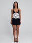 ROSLEIGH MINI DRESS BLACK AND WHITE Mini Dress 