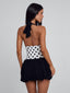 ROSLEIGH MINI DRESS BLACK AND WHITE Mini Dress 