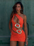 ROW MINI DRESS ORANGE Mini Dress 