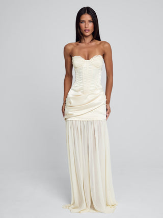 Women's White Rowna Maxi Dress Ivory in Size Medium by Outcast