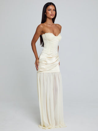 Women's White Rowna Maxi Dress Ivory in Size Medium by Outcast Women's White Rowna Maxi Dress Ivory in Size Medium by Outcast