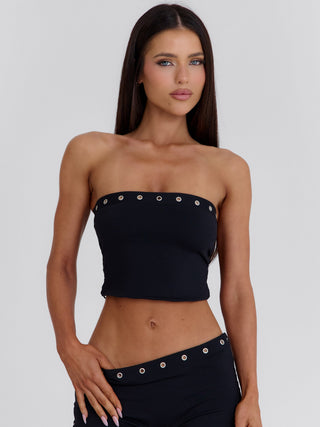 ROXIE LONGLINE TOP BLACK Top 
