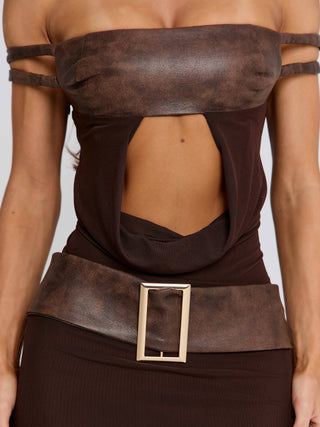 ROZIA MAXI DRESS BROWN Maxi Dress 
