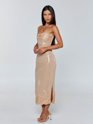 SAELA MIDI SKIRT BEIGE Midi Skirt 