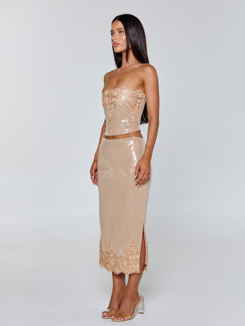 SAELA TOP BEIGE Crop Top 