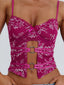 SANTANA TOP BURGUNDY Crop Top 