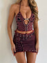 SELENITE MINI SKIRT RED DENIM Mini Skirt 