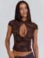 SHANIA LONGLINE TOP BROWN Top 