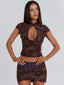 SHANIA LONGLINE TOP BROWN Top 