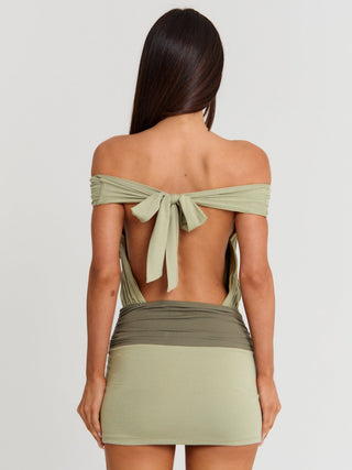 Shilou Mini Dress Sage | Outcast US Outcast USA Shilou Mini Dress Sage | Outcast US Outcast USA