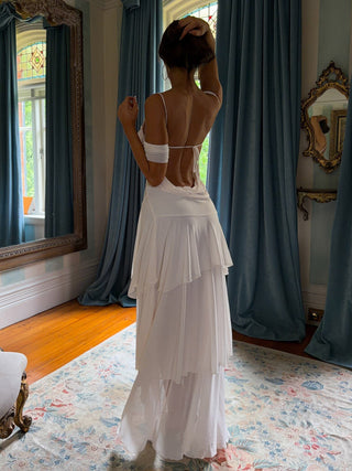 ivory maxi dress 'Women''s White Sinora in Size Medium by Outcast' Strapless Stock:Made to order sizing:10.14.XL Claire Forlani at premiere the ivory elegance of