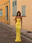 SOLA SATIN CORSET YELLOW Crop Top 