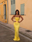 SOLA SATIN CORSET YELLOW Crop Top 