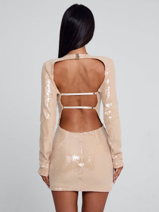 SOLENZA MINI DRESS BEIGE Mini Dress 