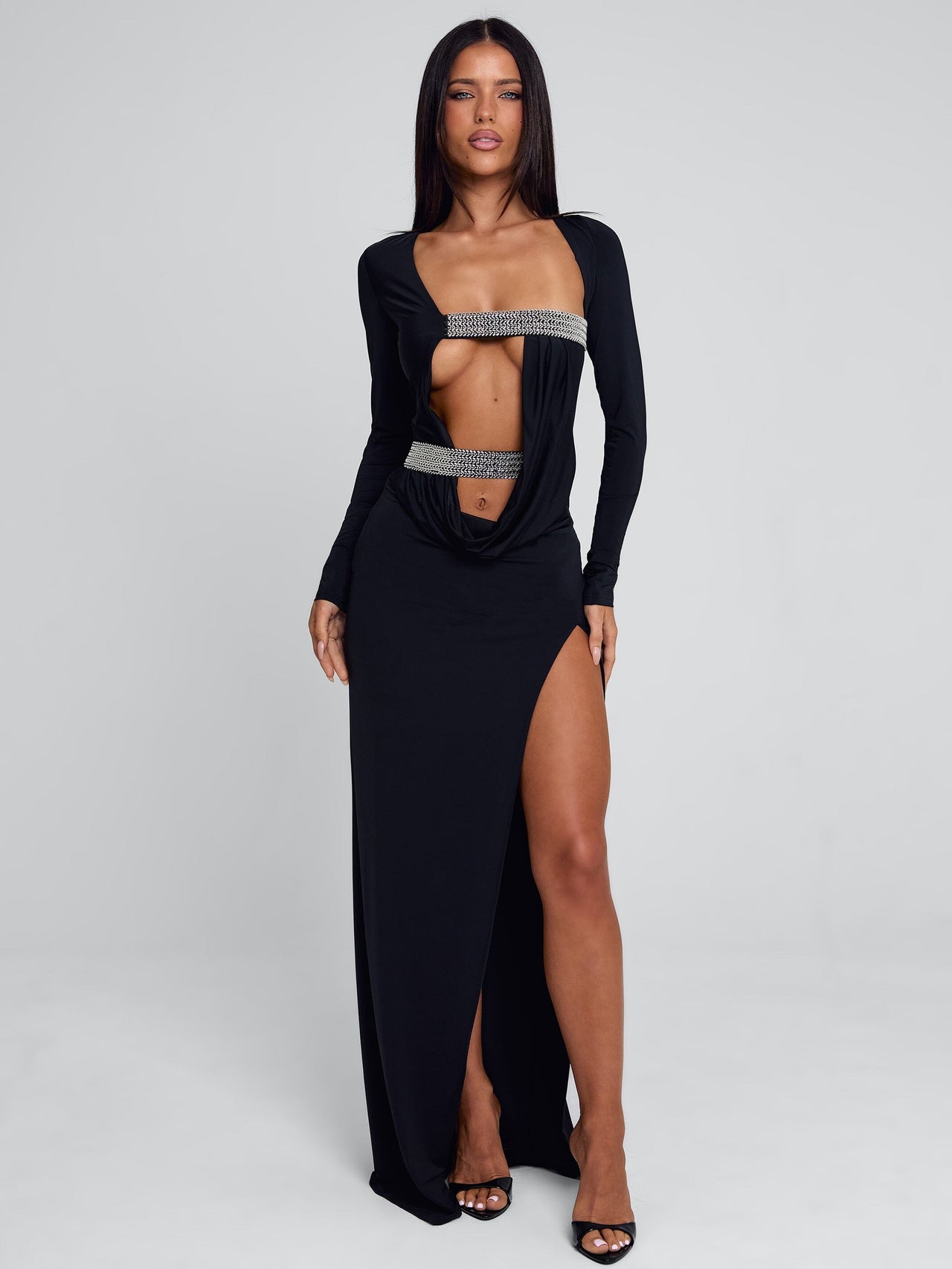 chinese dress ladies Solvia Maxi Dress Black