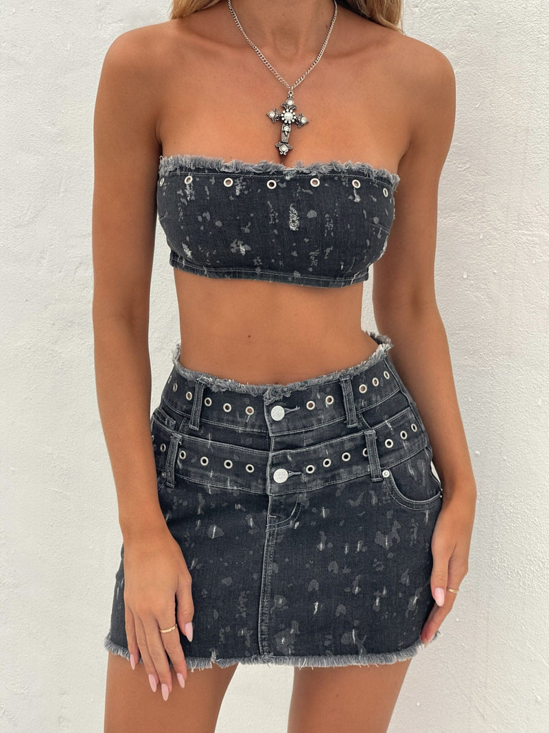 STARLYNN CROP TOP BLACK WASH Crop Top 