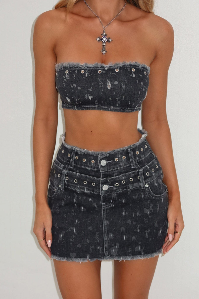 STARLYNN CROP TOP BLACK WASH Crop Top 