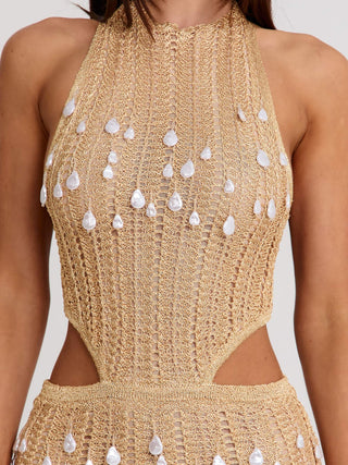 cori mini dress gold L'AGENCE Cori Mini Dress In White main image 1