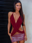 TAMANNA MINI DRESS DEEP RED Mini Dress 