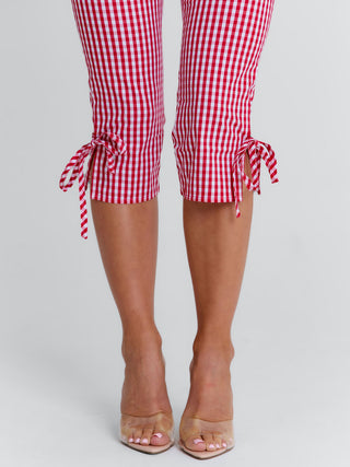 LENNIX CAPRI PANT RED GINGHAM Pants 