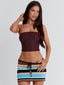 THERESA TOP BURGUNDY Crop Top 