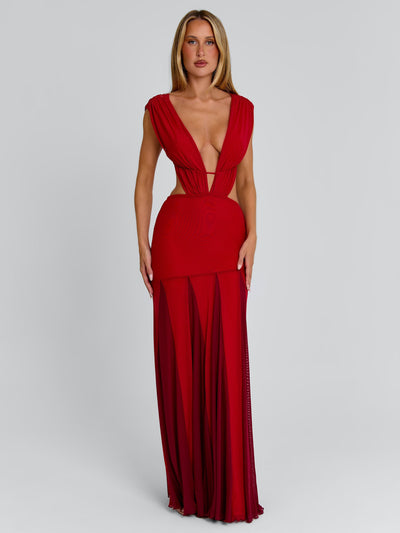 THESSA MAXI DRESS RED