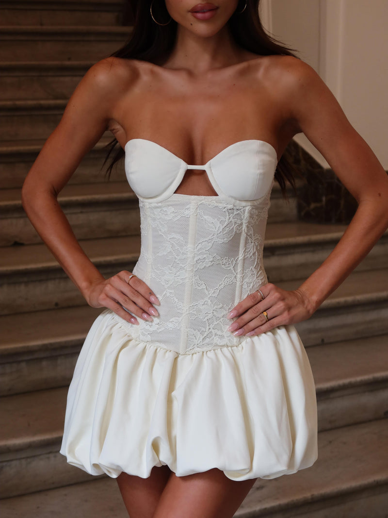 TILDA MINI DRESS IVORY Mini Dress 