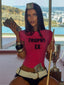 TROPHY EX BABY TEE PINK Crop Top 
