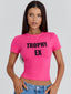 TROPHY EX BABY TEE PINK Crop Top 