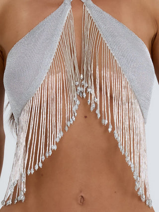 TYLA CROP TOP SILVER Crop Top 
