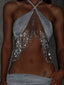 TYLA CROP TOP SILVER Crop Top 