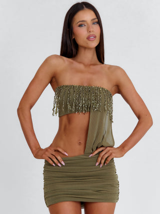 ULYSSA MINI DRESS KHAKI Mini Dress 
