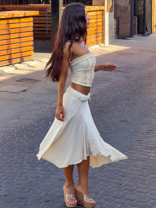 VAL MIDI SKIRT CREAM Midi Skirt 