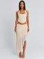 VICTOREA MIDI SKIRT CREAM Midi Skirt 