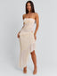 VICTOREA MIDI SKIRT CREAM Midi Skirt 