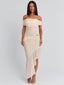VICTOREA MIDI SKIRT CREAM Midi Skirt 