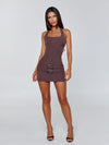 VIVIENNE MINI DRESS BROWN PINSTRIPE Mini Dress 
