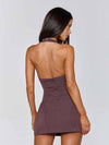 VIVIENNE MINI DRESS BROWN PINSTRIPE Mini Dress 