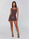 VIVIENNE MINI DRESS BROWN PINSTRIPE Mini Dress 