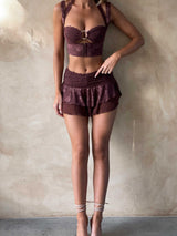 XENIA MINI SKIRT DARK MAUVE Mini Skirt Dali Factory 