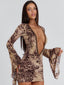 YESINA MINI DRESS BROWN Mini Dress 
