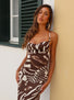YESSINA MAXI DRESS CHOCOLATE ZEBRA Maxi Dress 