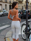 YULE CROP TOP WHITE POLKADOT Crop Top 