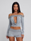 ZAYANA TOP GREY MARLE Top 