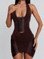 ZEPHYRIA MINI DRESS CHOCOLATE Mini Dress 