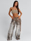 ZERIAH TOP SNAKE PRINT Crop Top 