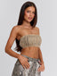 ZERIAH TOP SNAKE PRINT Crop Top 